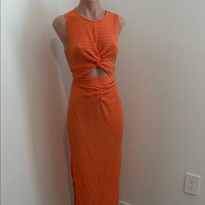 Source Unknown Orange Sleeveless Dress